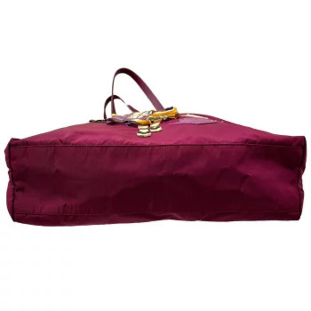 PRADA Tessuto Robot Tote Bag Bordeaux Red - Picture 4 of 10